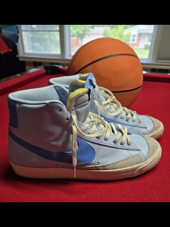 Nike Other - Nike Light Blue High-Top Sneakers with Dark Blue Swoosh